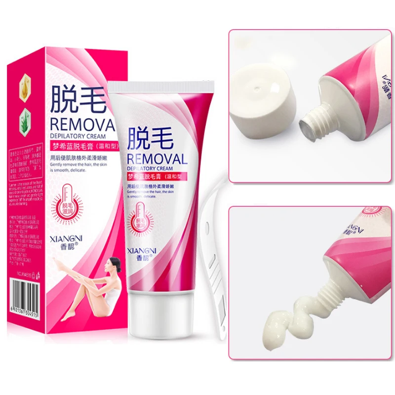 Organic Painless Depilatory Cream Legs Depilation Cream Hair Removal Armpit Women and Men Hair Removal Epilator with Wax Bean