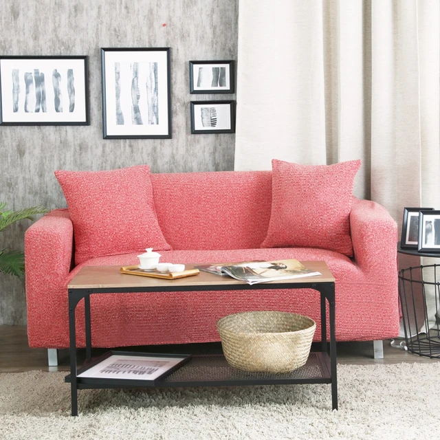 100 Polyester Pink Stretch Sofa Cover Multi Size Home Decor Solid 100 Polyester Pink Stretch Sofa Cover Multi Size Home Decor Solid Color Corner