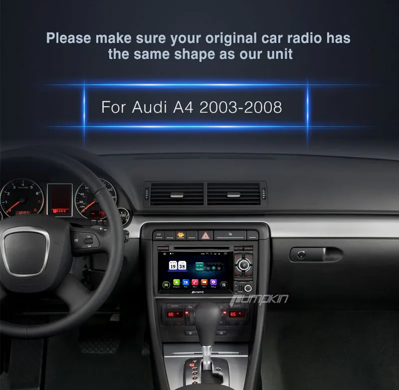 Discount Pumpkin 2 Din7" Android 7.1 Car Multimedia DVD Player For Audi A4 2003-2008 GPS Navigation Car Stereo FM Rds Radio Wifi Headunit 3