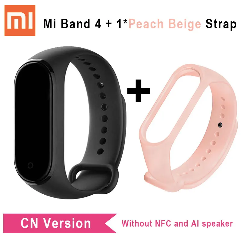 Xiaomi mi Band 4 глобальная версия CN версия браслет mi Band 4 цветной сенсорный экран Смарт-браслет умный браслет - Цвет: CN n Peach Beige