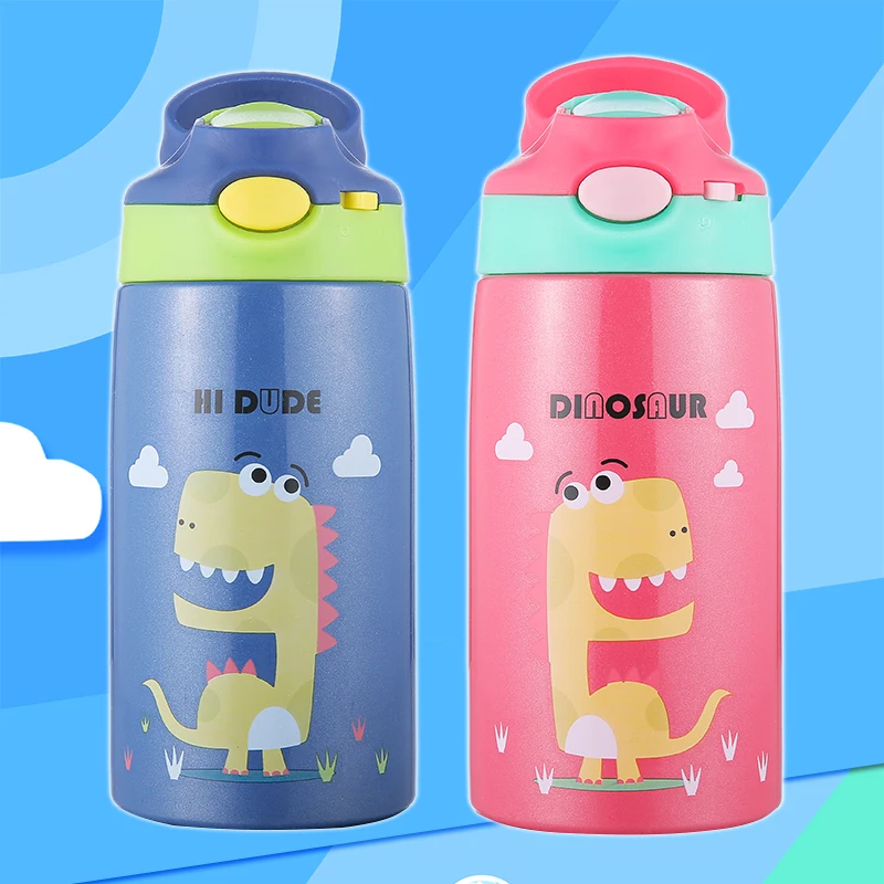 Children Thermos Bottle With Straw and Bag 316 Stainless Steel Kids