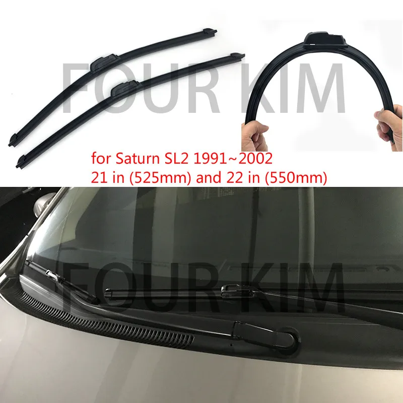 for Saturn SL2 19912002 Car Windscreen Wiper Frameless U J Hook Soft