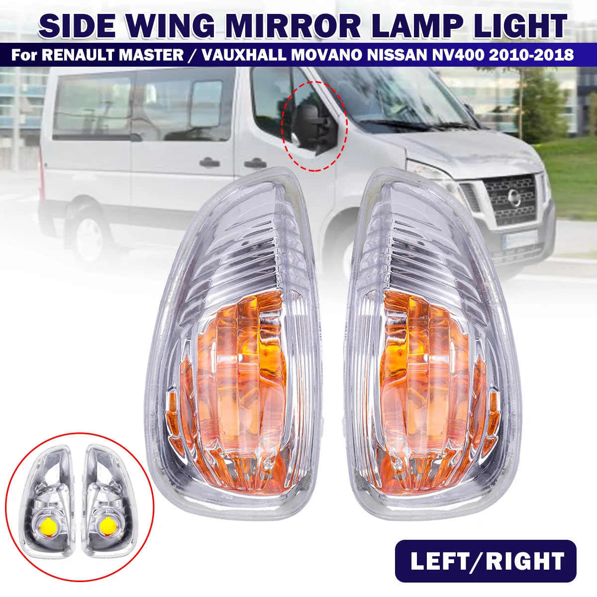 Влево/Вправо сторона боковое зеркало с подсветкой LED лампа для Renault Master Vauxhall Opel Movano Nissan NV400 2010 2011 2012 2013