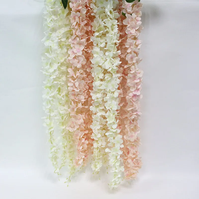 Flone Artificial Wisteria Rattan Silk Flower Simulation Flower Vine Flower Hydrangea  DIY Wedding Party Wall Hanging Decor Art (18)
