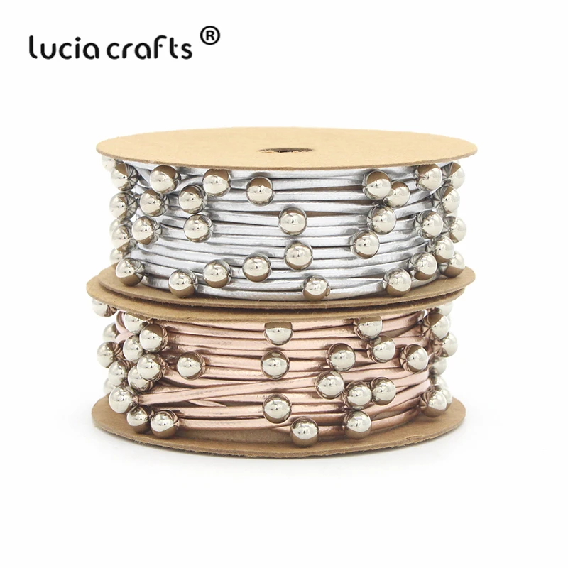 Lucia crafts 2 года/партия мм золотой/серебристый кожаный шнур Graland веревка с Бусины