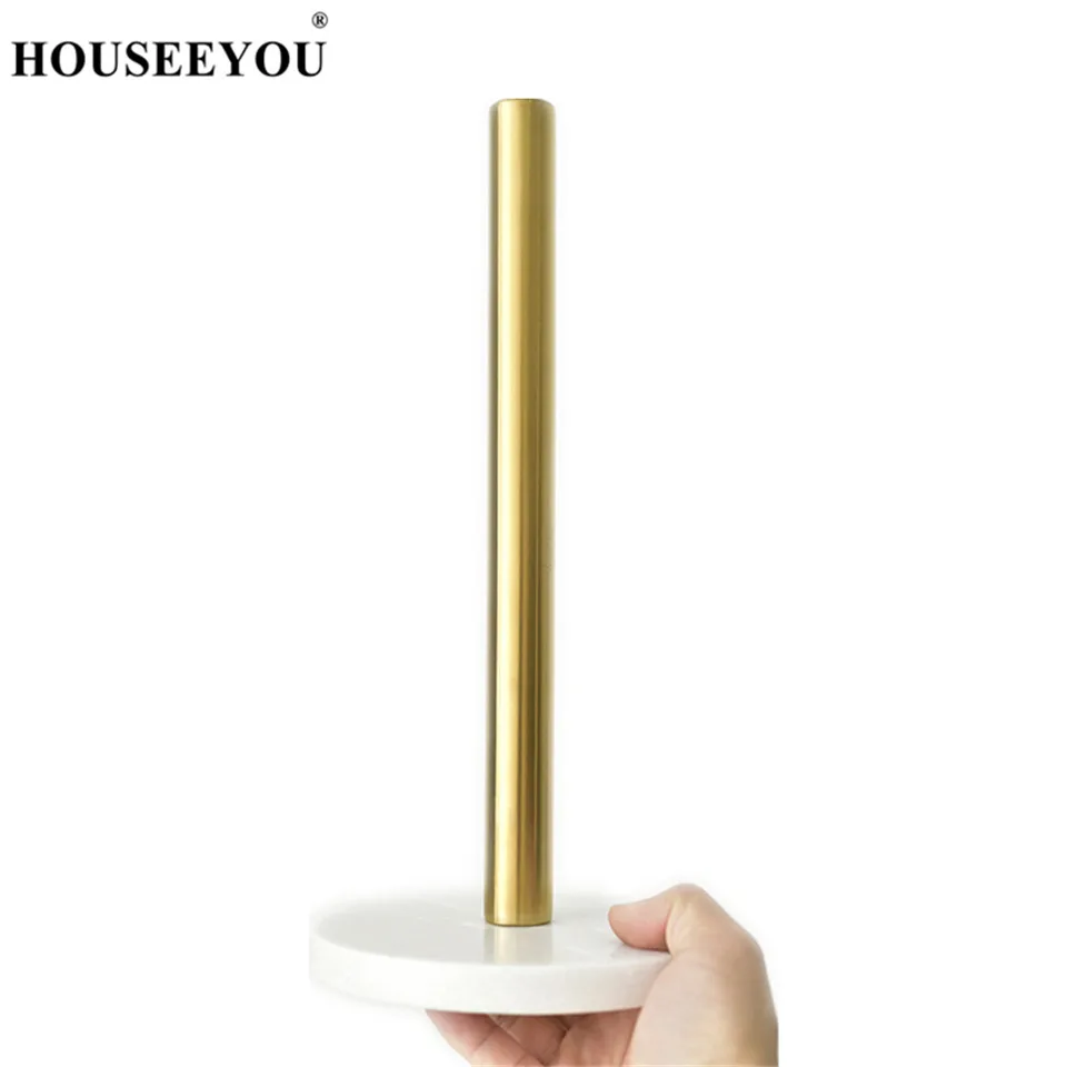 

HOUSEEYOU Nordic Roll Paper Towel Holders Racks Kitchen Tissue Napkins Bathroom Paper Stand Marble Tableware Tool Accessories