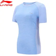 Li-Ning Женская футболка для бега 60.4% полиэстер 39.6% нейлон тонкая подкладка спортивные футболки дышащие топы футболки ATSN162 CJAS18
