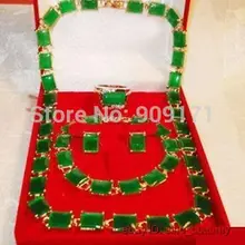 Слово Fine Jewelry камень кварц камень драгоценный камень натуральным женские зеленый драгоценный камень ожерелье браслет кольцо 6-9# set