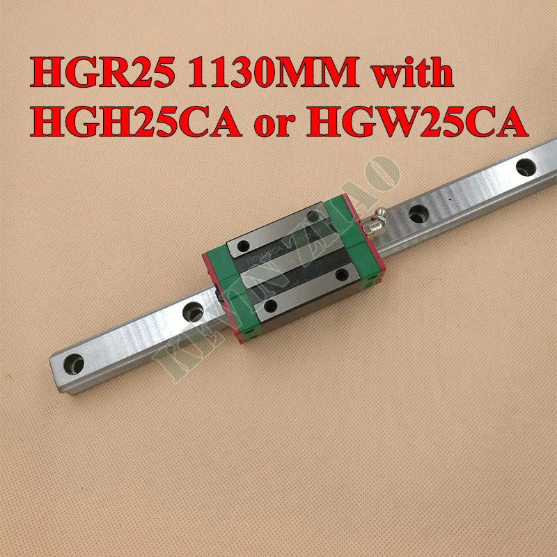 

NEW HGR25 linear guide rail 1130mm long with 1pcs linear block carriage HGH25CA or HGW25CA HGH25 CNC parts