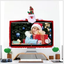 Happy Christmas Computer Dust-proof Covers 3D Cartoon Santa Claus Snowman Elk Non-Woven Computer Cases Home Decorations