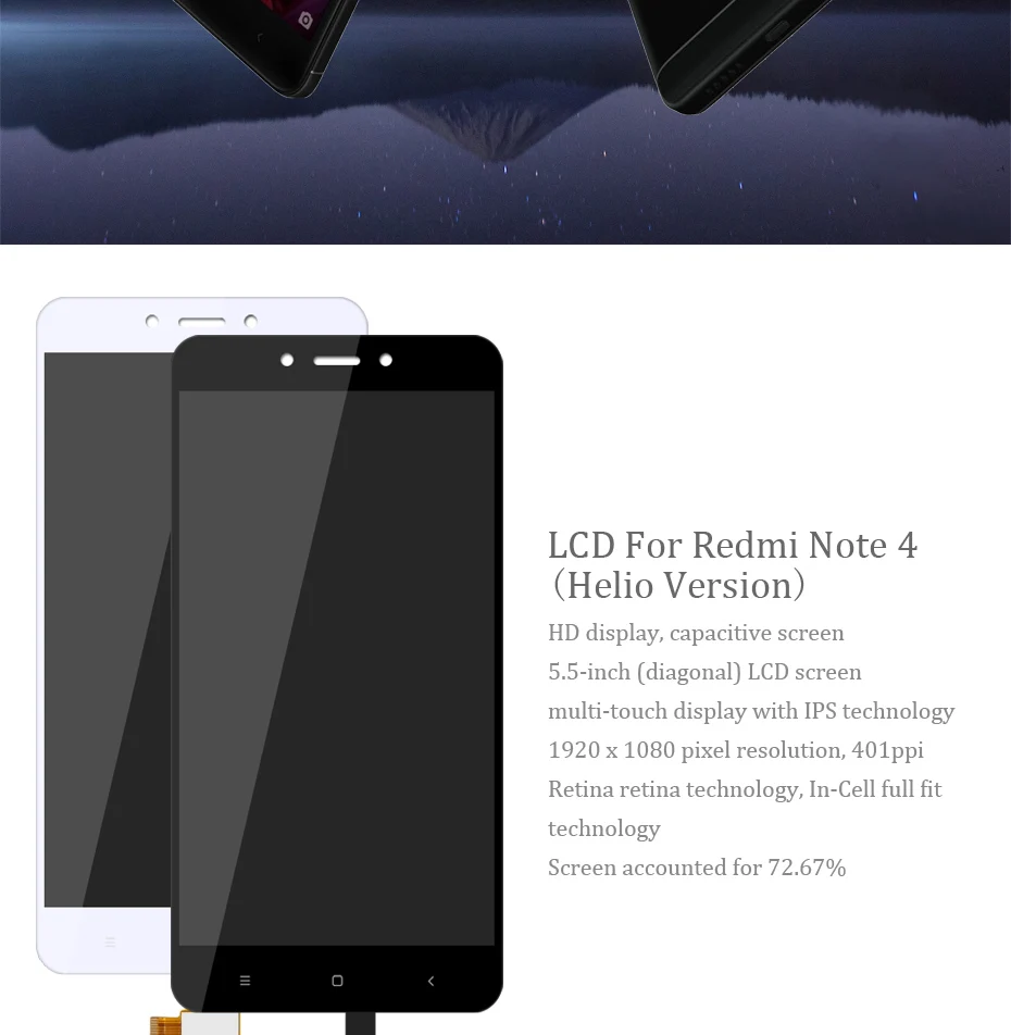 HORUG 100% AAAA Original LCD For Xiaomi Redmi Note 4 Screen LCD Helio Version Replacement Display Redmi Note 4 Touch Screen LCDS (8)