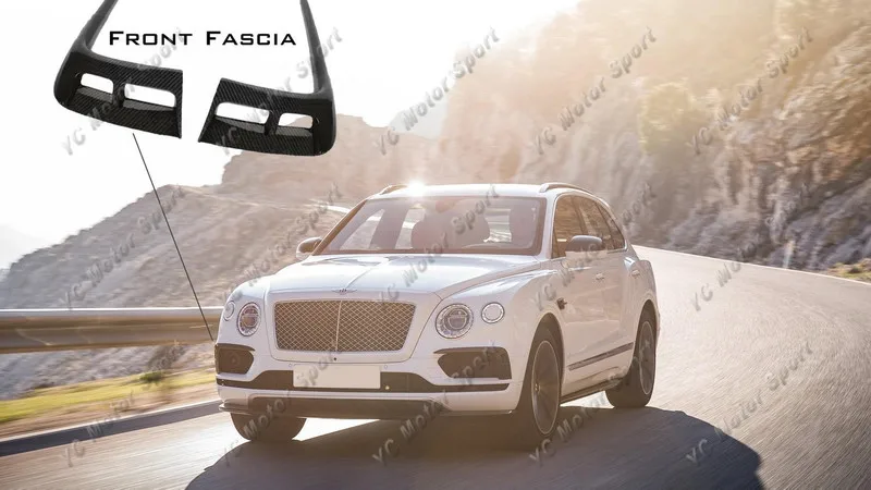 2015-2018 Bentley Bentayga Mulliner Carbon Package Style Front Bumper Air Duct Intake Addon Cover Canards CF (101)