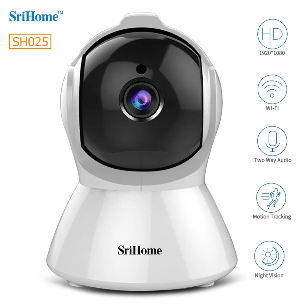 SriHome SH025 1080P умная ip-камера AI автоматическое отслеживание Ночной версии двухстороннее аудио точка доступа WiFi камера видеонаблюдения для дома