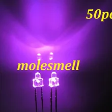 50 шт. 2 мм круглый розовый Ultra яркие светодиодные лампы прозрачный объектив розовый LED