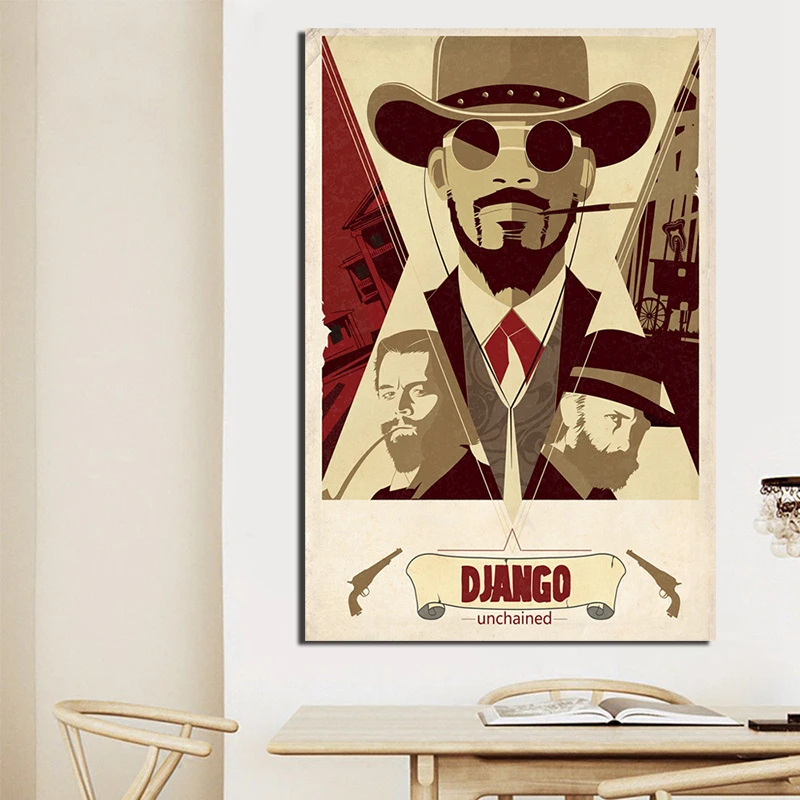 

Django Unchained Poster Classic Movie Paintings On Canvas Modern Art Poster Wall Pictures Home Decoration