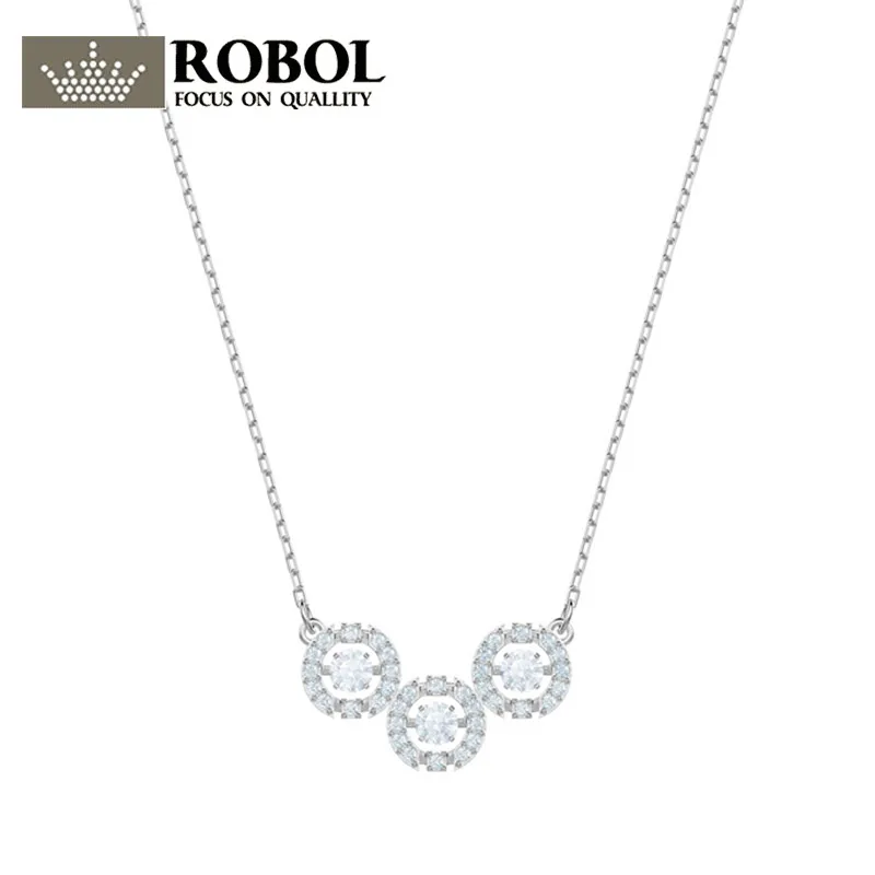 

High Quality Original SPARKLING DC Dynamic Crystal Color Exquisite Charming Female Necklace Jewelry Silver DIY Necklace Jewelry