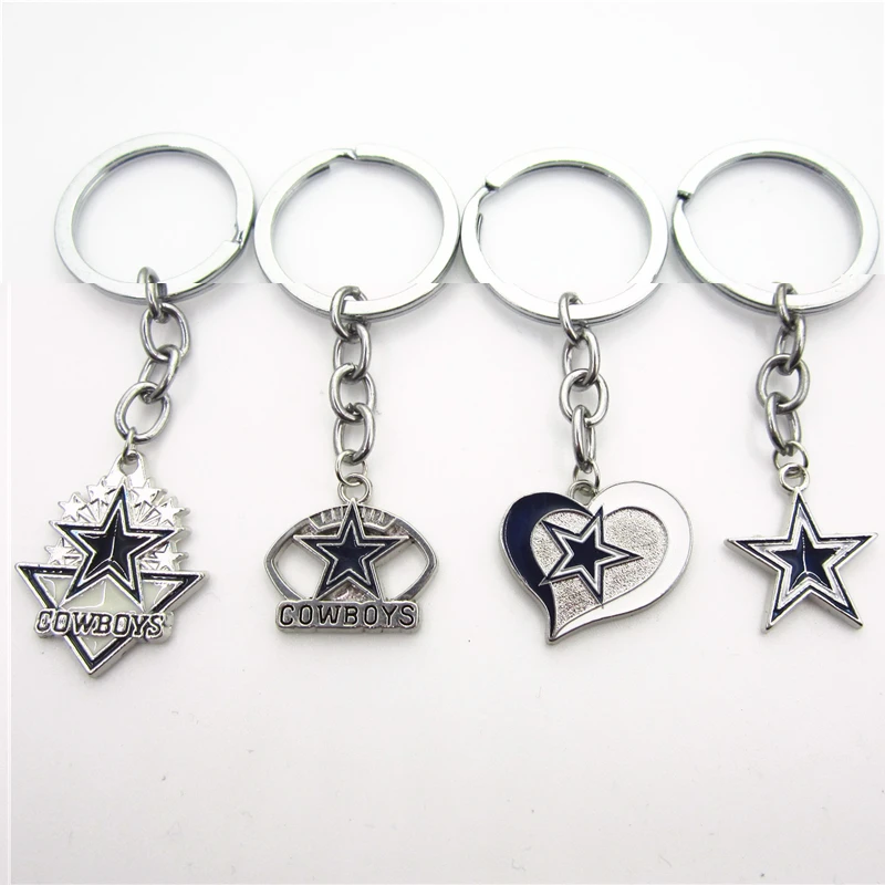 Hot selling 10pcs/lot Dallas Cowboys Keychains Keyring America Football