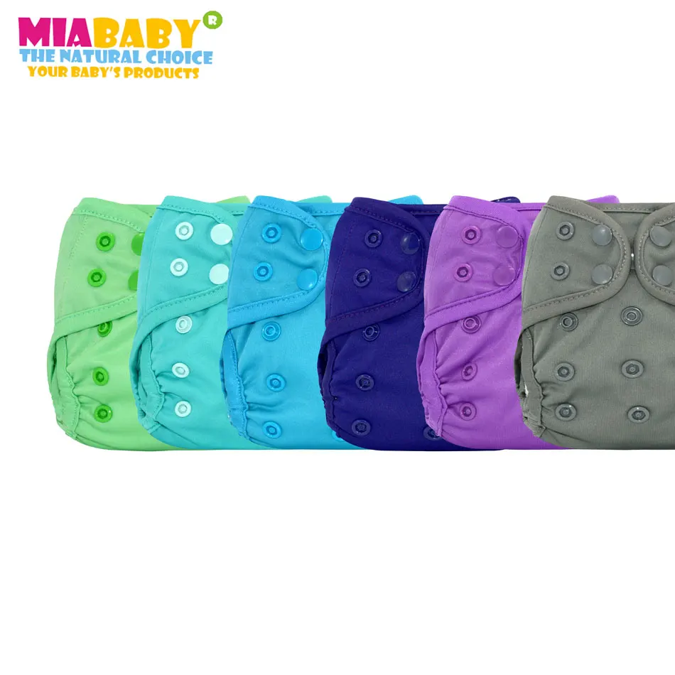 Miababy(6 шт./лот) тканевые подгузники для новорожденных, подходит для маленьких девочек Boy3-5k 'g, с двойным протектором, легко носить и стирать