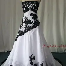 ANGELSBRIDEP Vestidos De Novia белое чёрная Аппликация бальное платье свадебное платье тафта высокого качества со шлейфом официальное свадебное платье