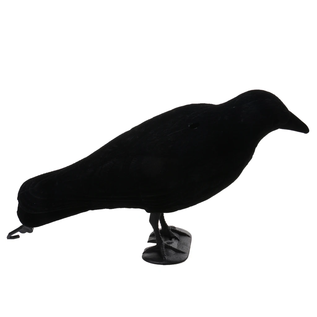 Flocked Hard Plastic Crow Decoy Hunting Decoy High Definition Feather Design Decoy Body With Legs And Stake Hunting для охоты