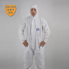 Водонепроницаемый и одноразовый защитный костюм PE комбинезон ограниченный жидкий химический всплеск