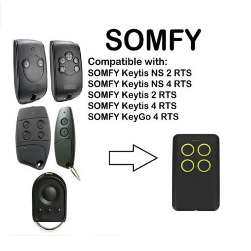 

SOMFY Telis 1 RTS/SOMFY Telis Soliris RTS/SOMFY Telis 4 RTS/ SOMFY Telis 4 Soliris RTS remote control 433,42Mhz rolling code