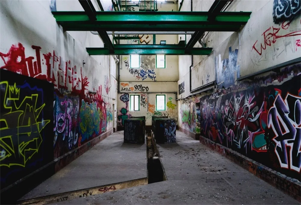 Laeacco Grunge Graffiti House Interior Scenic Photographic Background Customized Photography Backdrops For Photo Studio Laeacco Grunge Graffiti House Interior Scenic Photographic Background Customized Photography Backdrops For Photo Studio