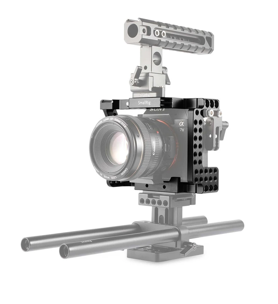 Клетка для камеры SmallRig A7M2 из алюминиевого сплава для камеры SONY A7II/A7RII/A7SII с креплением для холодного башмака-1660