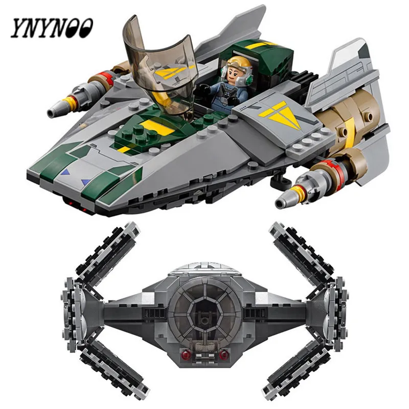 

YNYNOO Star Wars 05030 Vader Tie Advanced VS A-wing Starfighter 75150 Lepin Building Bricks Compatible LEPINGOES Toys BL113