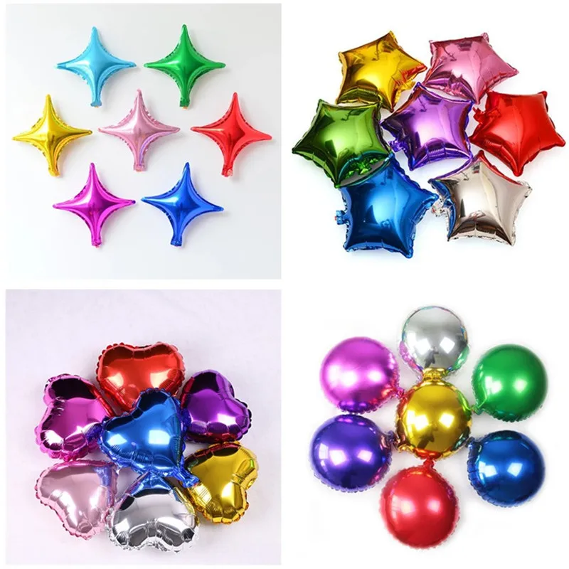 

20pcs 10 inch Pentagram&round&heart&moon Aluminum foil balloon baby shower children's birthday party wedding decor supplies