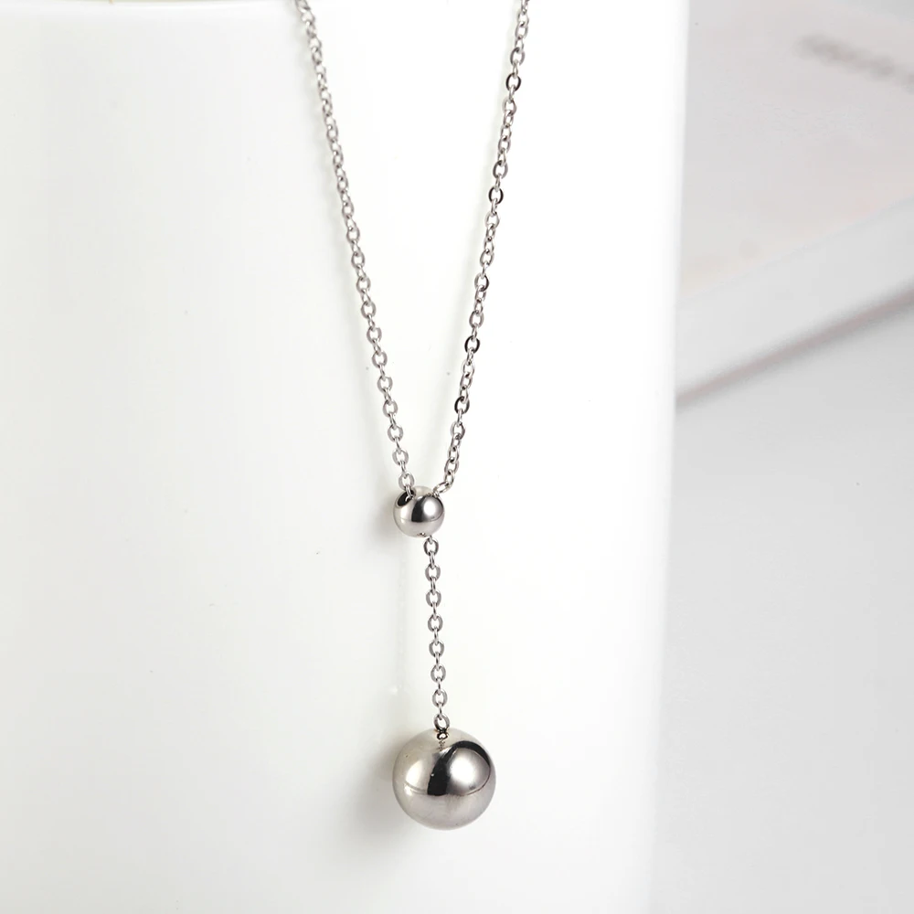 XUANHUA стальное ожерелье с подвеской в виде шара, ювелирные изделия из нержавеющей стали для женщин, мода, ювелирные аксессуары