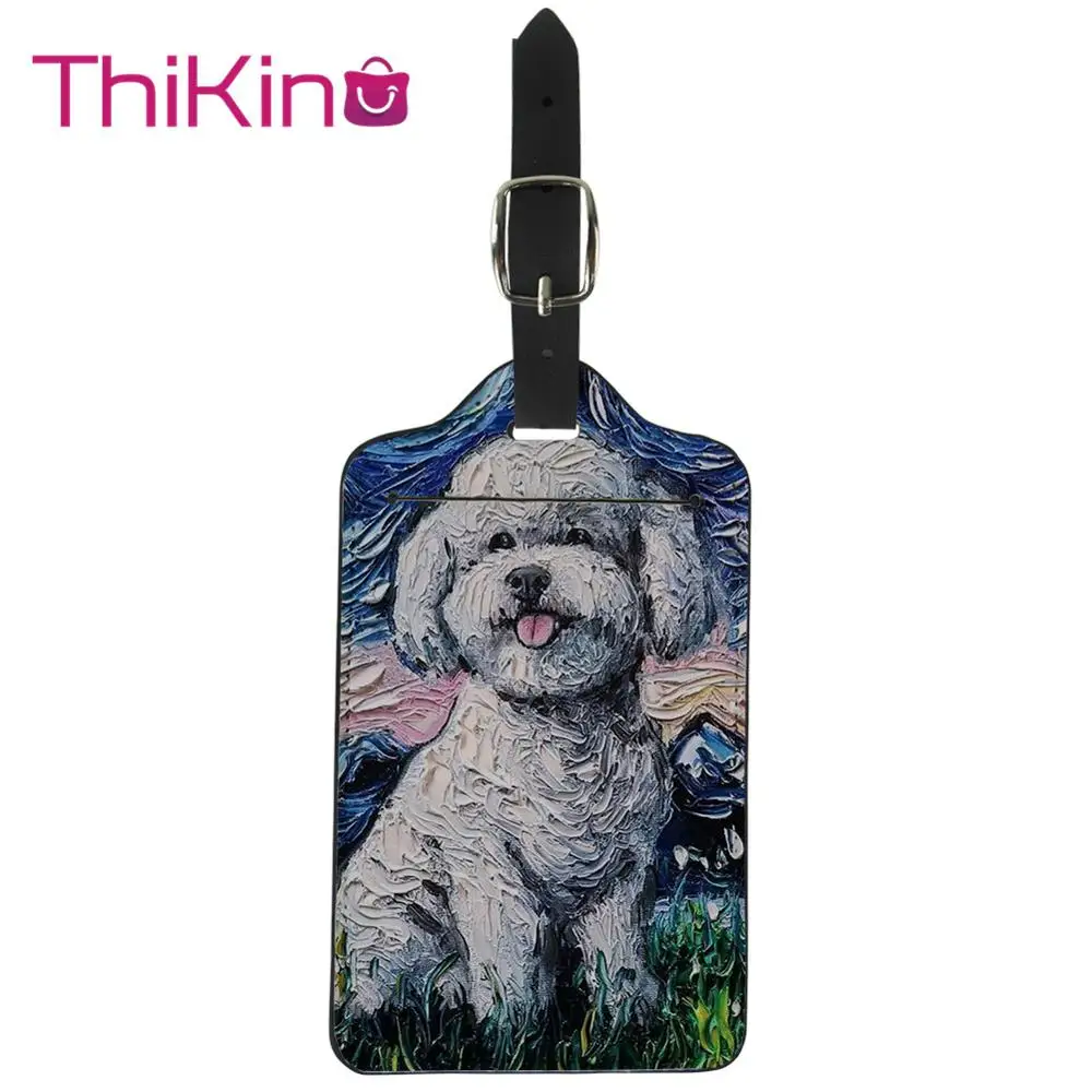 

Thikin Van Gogh Galaxy Luggage Tag Women Travel Accessories PU Suitcase ID Address Holder Baggage Boarding Tag Portable Label