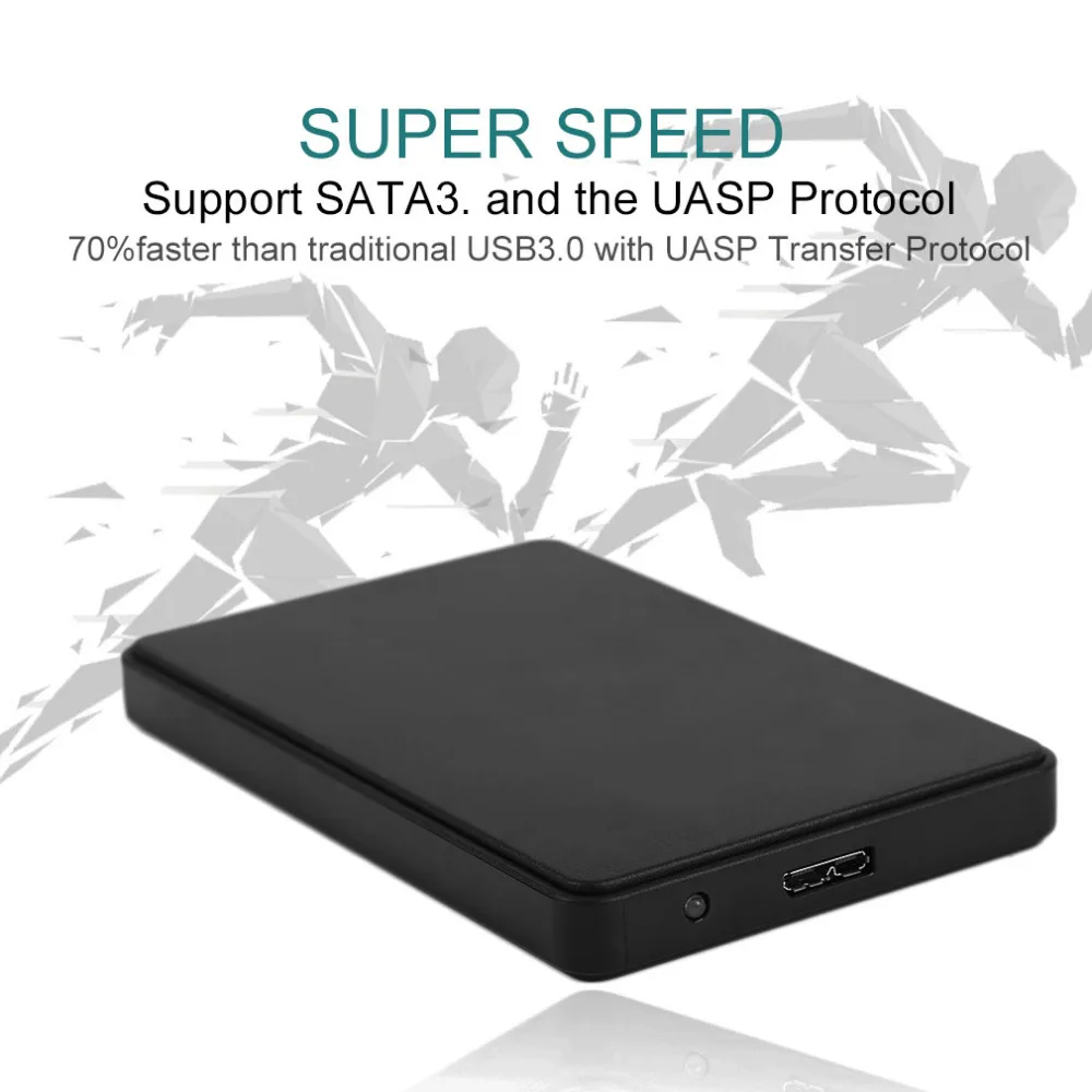 Высокоскоростной USB 3,0 жесткий диск Внешний корпус Чехол 2,5 дюймов SATA HDD корпус ABS коробка для жесткого диска опционально