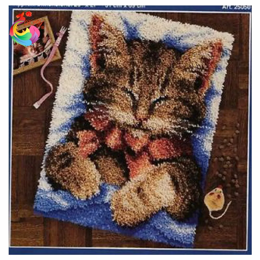 Carpet embroidery Cute Cat sets for stitch thread Latch hook rug kits rugs and carpets everything handmade | Дом и сад