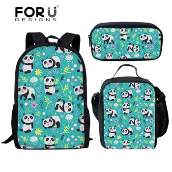 

FORUDESIGNS Kids Bag for School Cute Animal Panda Printing School Bags Children Primary Mochila Escolar Girls Shoulder Softback