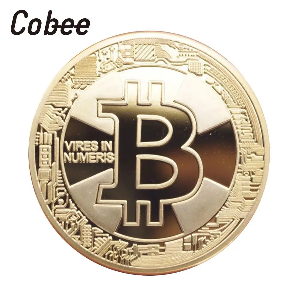 Cobee Биткойн памятная монета сувенирная монета посеребренная латунь металл диаметр 40 мм шифрование валюты