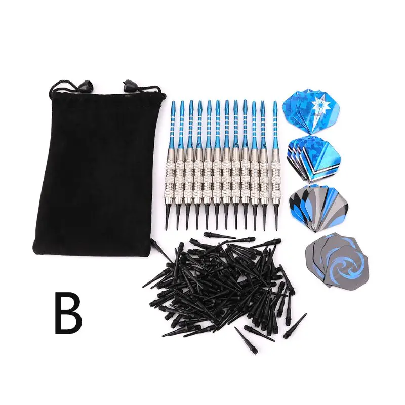 

12Pcs Safe Soft Tip Darts Extra 120pcs Tips 16pcs Dart Wing Tail Electronic Dart