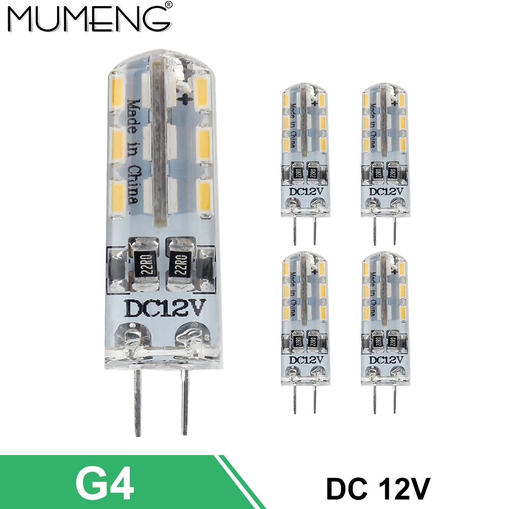 

mumeng G4 LED Bulb SMD3014 led Lamp 1.5W 3W DC12V Light Energy saving Lampada replace Halogen Bulb 1 lot,5pcs or 10pcs