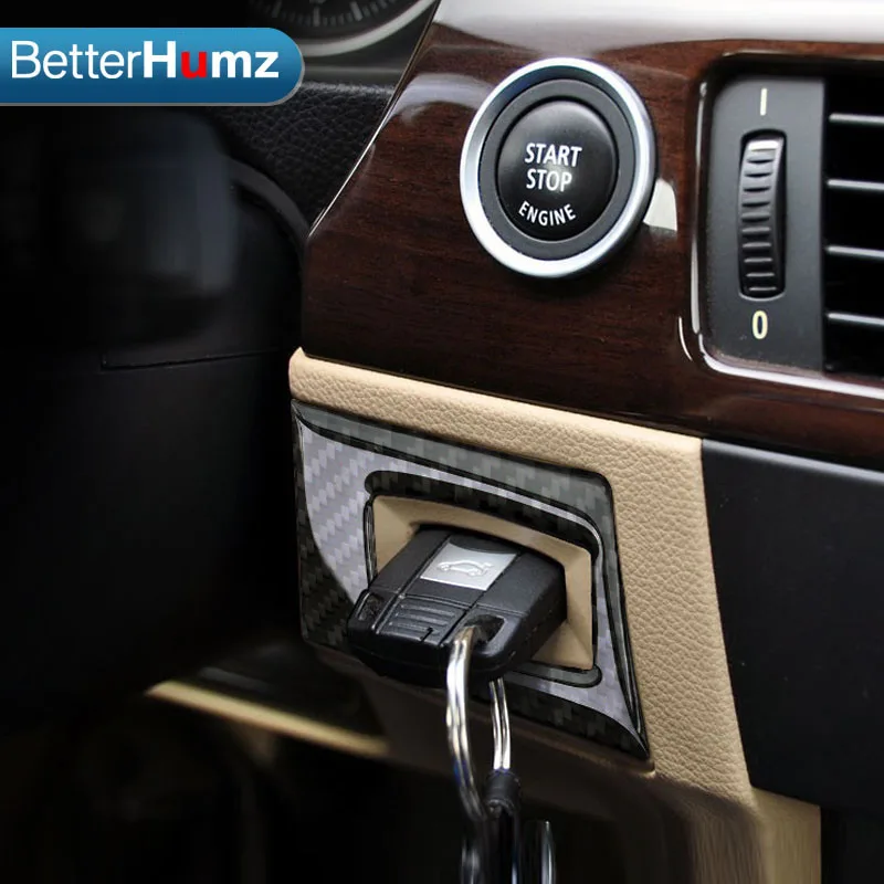 Для bmw e90 e92 e93 углеродное волокно защита от отверстий для ключей переключатель