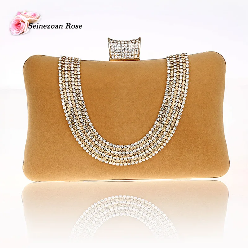 

2016 New Fashion Women's Rhinestone Small Handbags Clutch Bags for Wedding Party Ladies Designer Purses Shoulder Messenger Bags