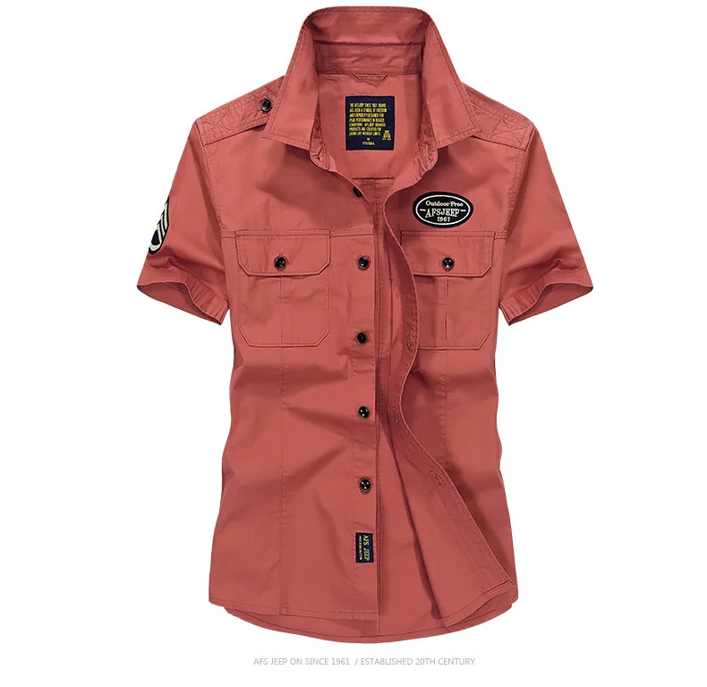 ZHAN DI JI PU Брендовая одежда мужские летние платья рубашка армейский Стиль S-4XL размер 62