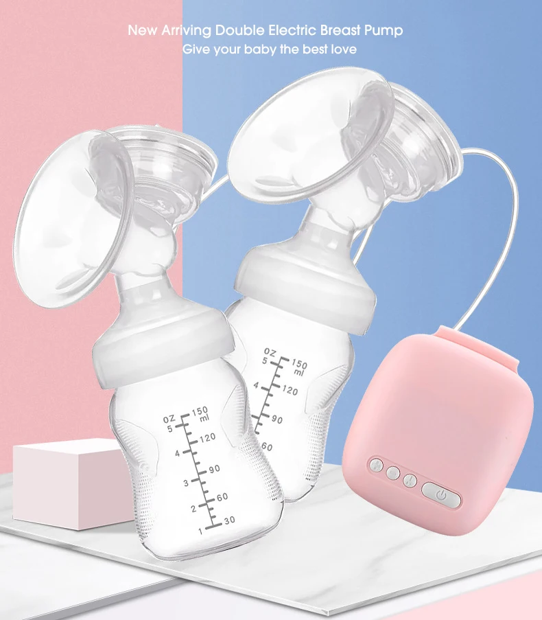 New Miss baby Intelligent Double Electric Breast Pump With Bottle infantil BPA FREE Powerful USB breast pump Baby Breast Feeding Electric breast pumps