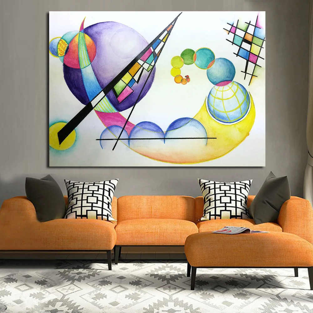 JQHYART Сюрреализм Wassily Kandinsky холст искусство Масляная живопись Модер домашний Декор