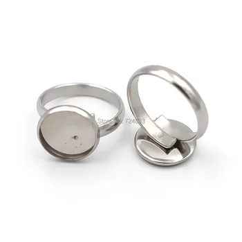 

Stainless Steel Ring Findings Blanks 8mm to 25mm Round Bezel Glass Cabochons Bases Ring Settings DIY NO Fade Wholesale