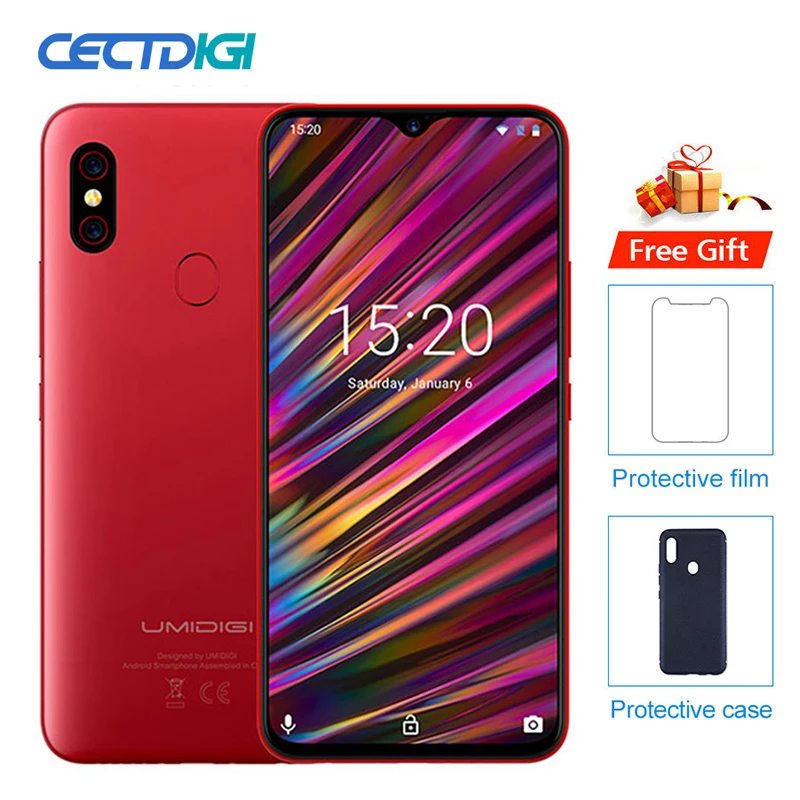 

UMIDIGI F1 6.3" Waterdrop FHD+ Display Helio P60 Android 9.0 4GB RAM 128GB ROM 5150mAh 18W Fast Charge Smartphone NFC 16MP Phone