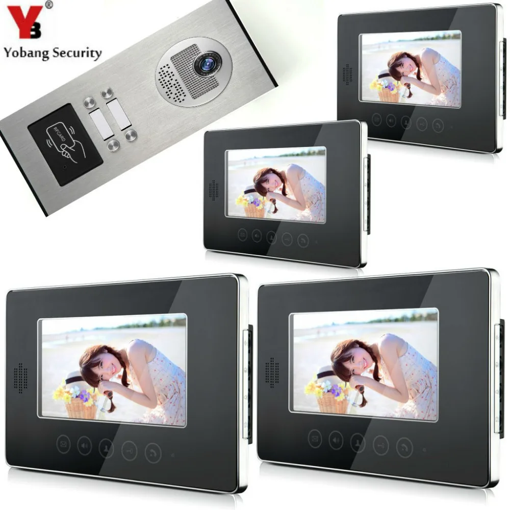 

Yobang Security 7 Inch Monitor Video Door Phone intercom System Access Control Waterproof 1000TVL Doorbell Camera For Apartment