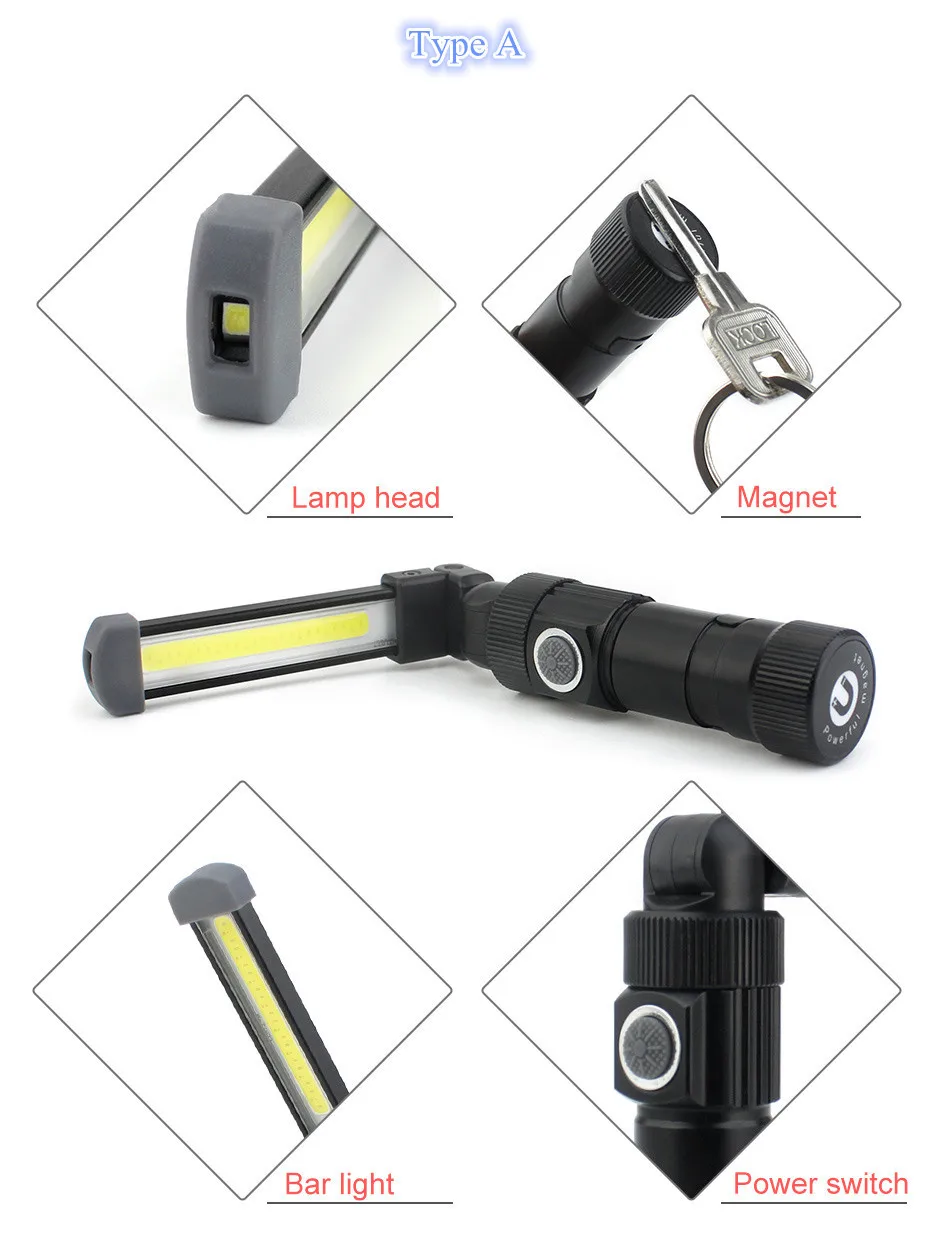USB Перезаряжаемые фонарь COB светодиодный вспышка светильник 5 Режим работы светильник Магнитный светодиодный Портативный светодиодный налобный фонарь Открытый Кемпинг подвесной фонарь с крюком