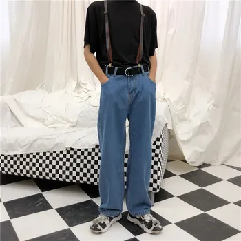 

Fashion 2019 Women Vintage High Waist Straight Jeans 2019 New Streetwear Hip Hop Denim Pants Loose Japanese Rap Casual Trouser