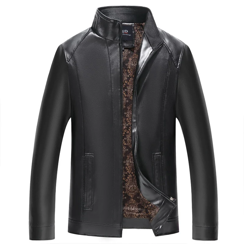 Men's Leather Jackets Autumn And Winter Faux Leather Motorcycle Jackets Leather Thick Coats Outerwear For Male Clothing Big Size