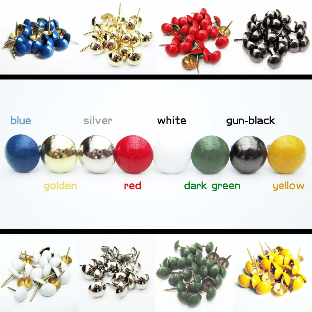 

50pcs Colorful Upholstery Nail Jewelry Gift Case Box Wall Door Sofa Furniture Decorative Tack Stud Pushpin Hardware 11mm